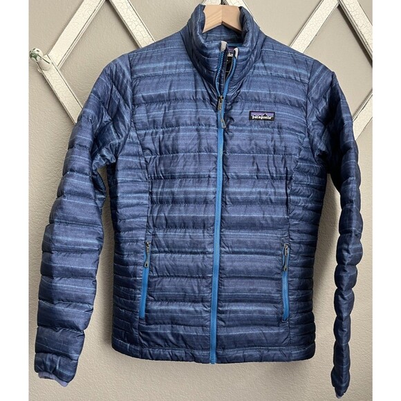 Patagonia Jackets & Blazers - Patagonia Women's S Down Sweater Puffer Jacket 84683 - Blue Stripe